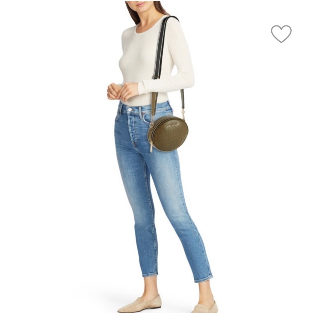 Rewind Croc-Embossed Leather Oval Crossbody - Picture 2 of 5